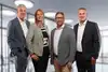 Von links nach rechts: D. Mutz, Leiter Departement Vertrieb Marketing bei Pax; Y. Häring, Leiterin Departement Produkte & Aktuariat bei Pax; P. Eugster Mitglied der Geschäftsleitung SKV; M. Gerosa Geschäftsführer SKV