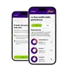 Zwei Smartphones zeigen die Pax Care App mit einer Analyse der Vorsorgelücken in den Bereichen Pensionierung, Tod und Invalidität.